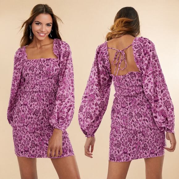 NWT Free People Smock It To Me Mini Dress Sz XS Azalea Combo - Picture 1 of 14